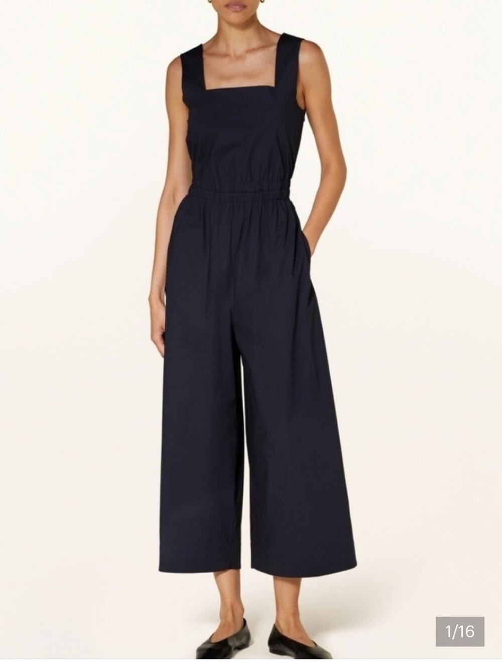 COS Navy Tank Smocked Cut Out Very Wide Leg One-Piece
Jumpsuit